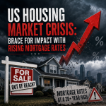 Illustration of US Housing Market Crisis: Brace for Impact with Rising Mortgage Rates