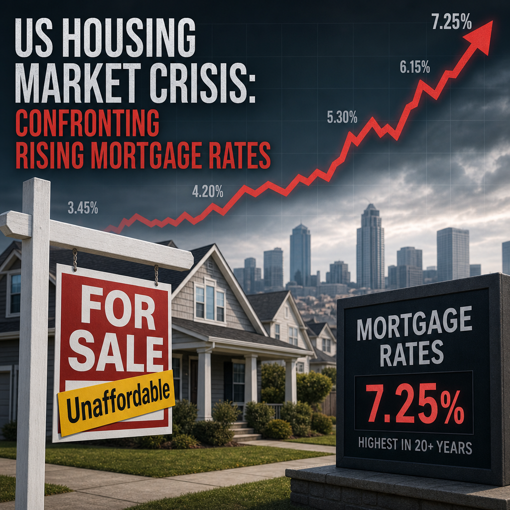 Illustration of US Housing Market Crisis: Confronting Rising Mortgage Rates