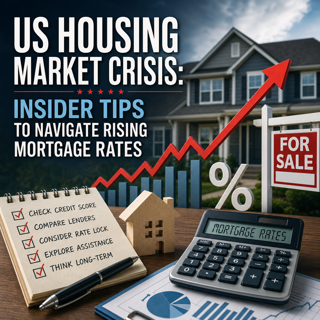 Illustration of US Housing Market Crisis: Insider Tips to Navigate Rising Mortgage Rates