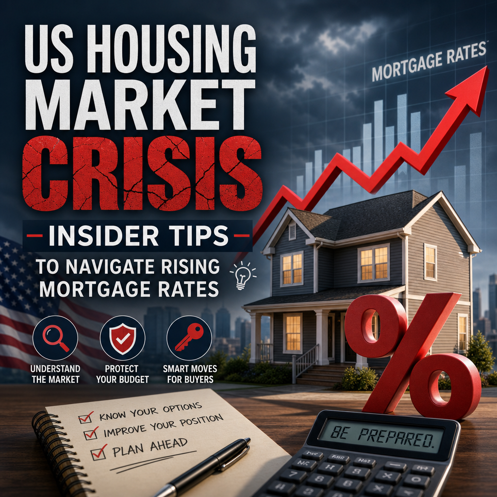 Illustration of US Housing Market Crisis: Insider Tips to Navigate Rising Mortgage Rates