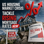 Illustration of US Housing Market Crisis: Tackle Rising Mortgage Rates Now