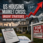Illustration of US Housing Market Crisis: Urgent Strategies Amid Rising Mortgage Rates