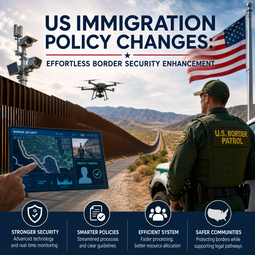 Illustration of US Immigration Policy Changes: Effortless Border Security Enhancement