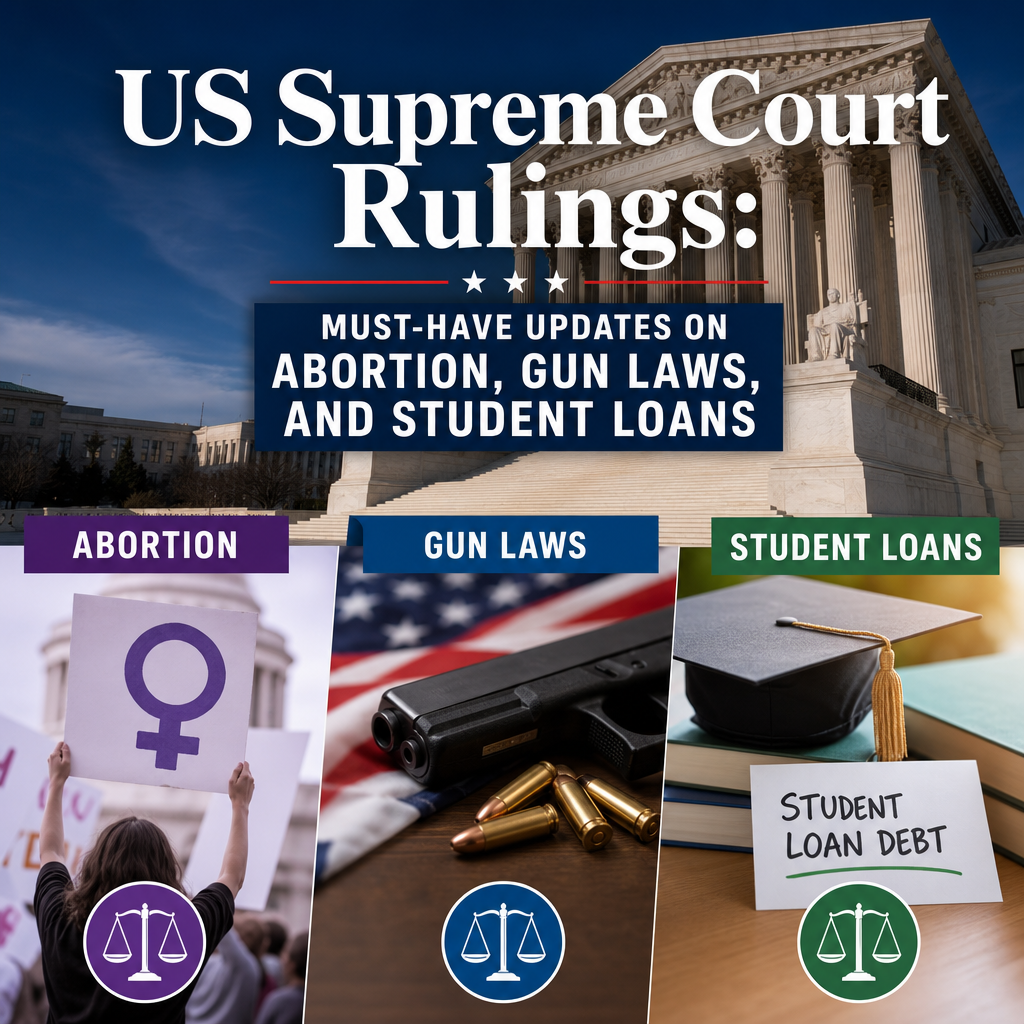Additional Illustration of US Supreme Court Rulings: Must-Have Updates on Abortion, Gun Laws, and Student Loans