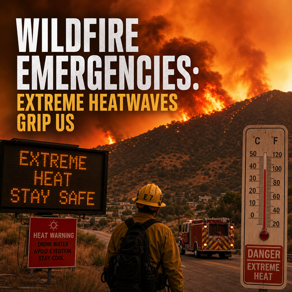 Illustration of Wildfire Emergencies: Extreme Heatwaves Grip US