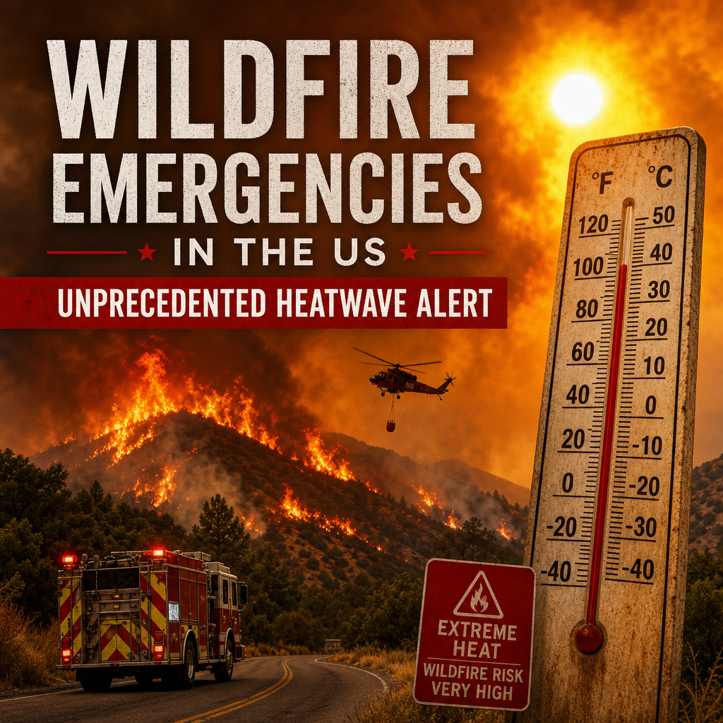 Illustration of Wildfire Emergencies in the US: Unprecedented Heatwave Alert