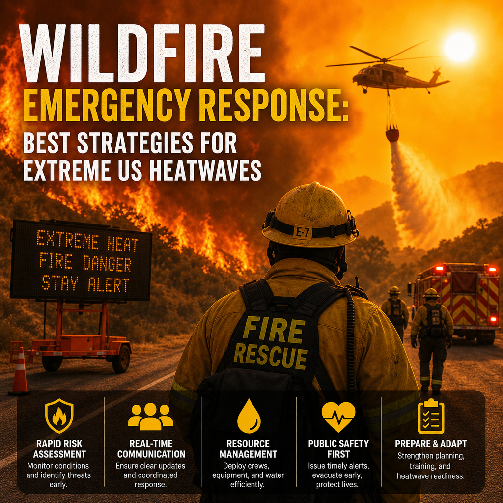 Illustration of Wildfire Emergency Response: Best Strategies for Extreme US Heatwaves