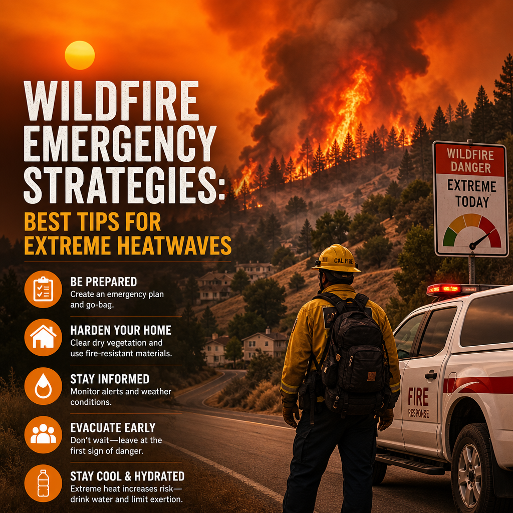 Illustration of Wildfire Emergency Strategies: Best Tips for Extreme Heatwaves