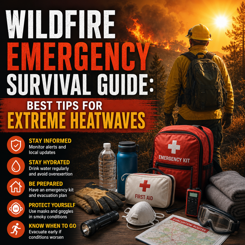 Illustration of Wildfire Emergency Survival Guide: Best Tips for Extreme Heatwaves